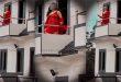 Standing in Balcony Wearing See Through Dress