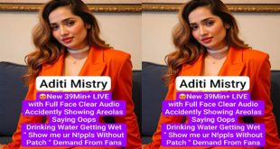 Aditi Mistry New Live with Full Face – Clear Audio Accidently Revealing her Areolas Saying